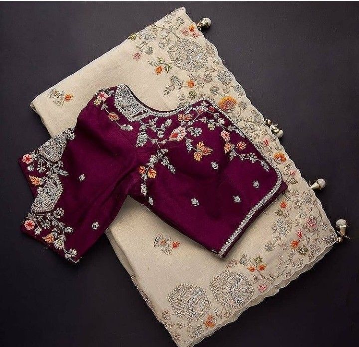 Maroon Super Soft Designer Saree