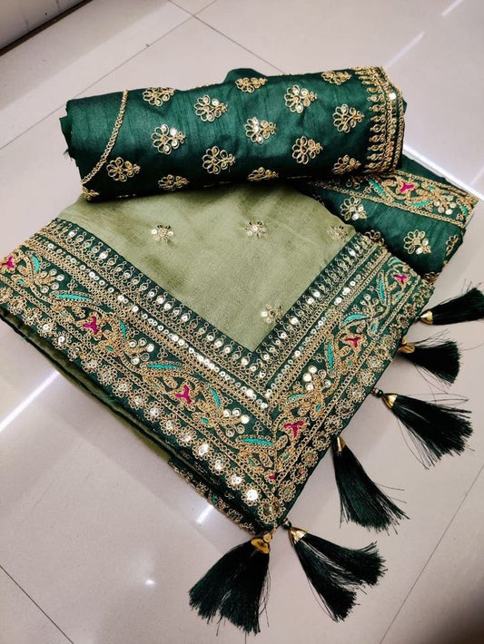 Simaran Saree with Antique Blouse Set