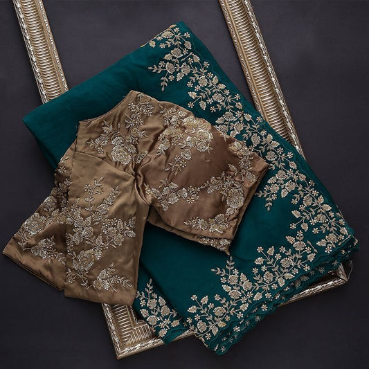 Jinsha Super Shine Saree With Blouse