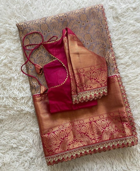 Red and Wine Saree For You
